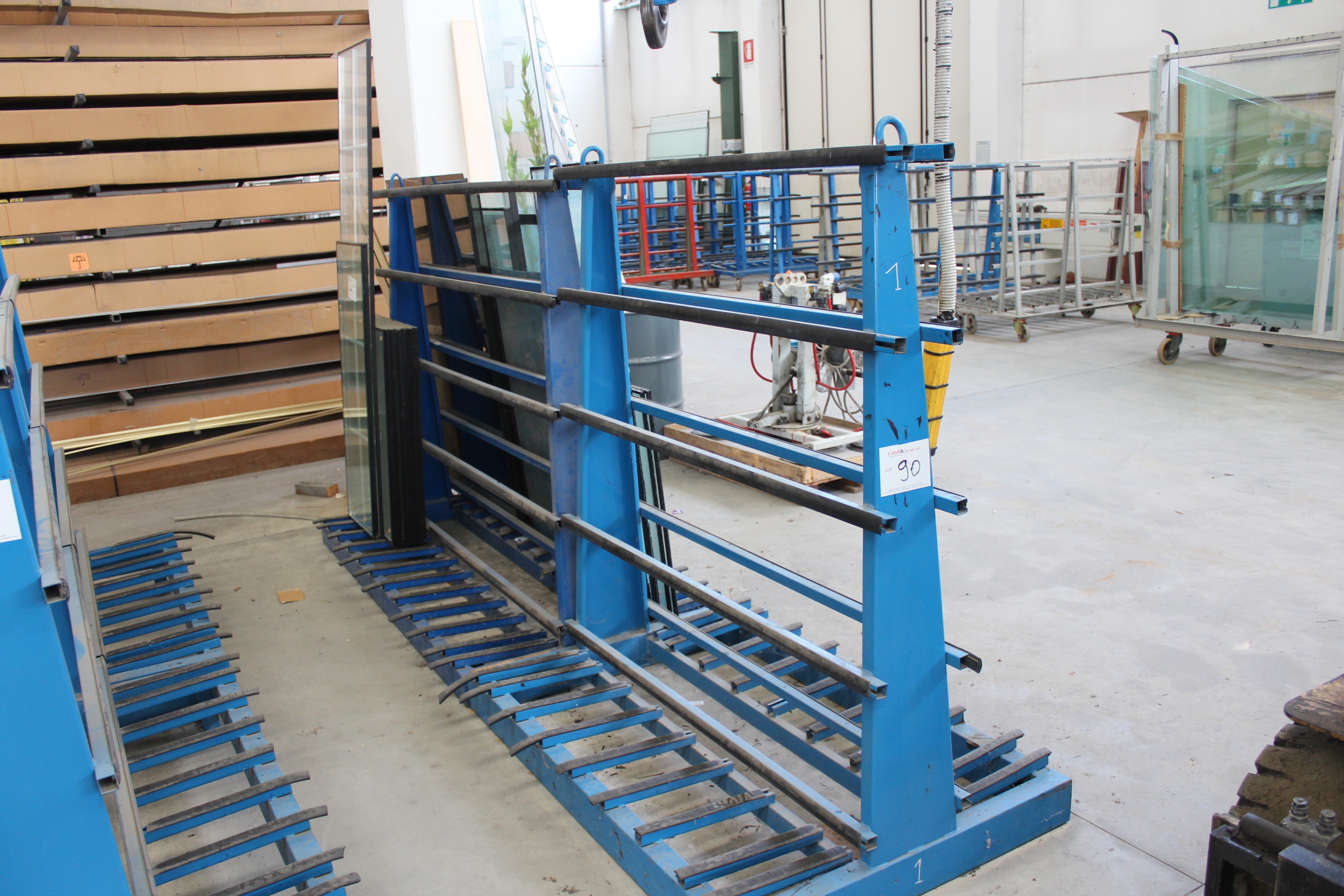 (4) x Double Sided Static Glass Storage Racks with Contents