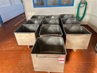 10 x Stainless Steel Bin Transporters