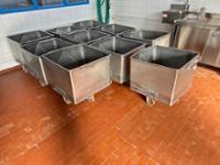 10 x Stainless Steel Bin Transporters